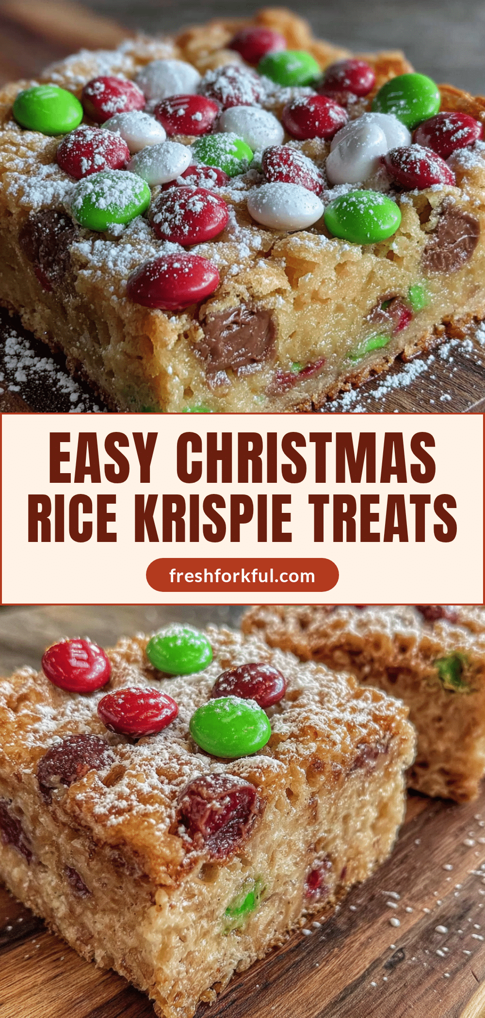 Christmas Rice Krispie Treats with M&Ms recipe