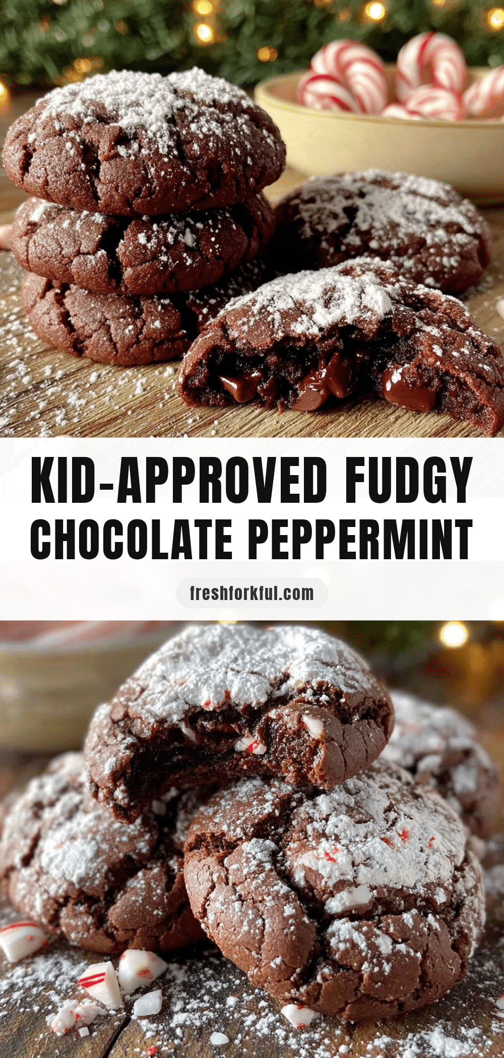 fudgy chocolate peppermint crinkle cookies recipe