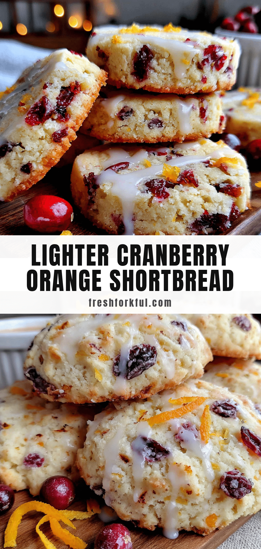 Lighter Cranberry Orange Shortbread Cookies recipe