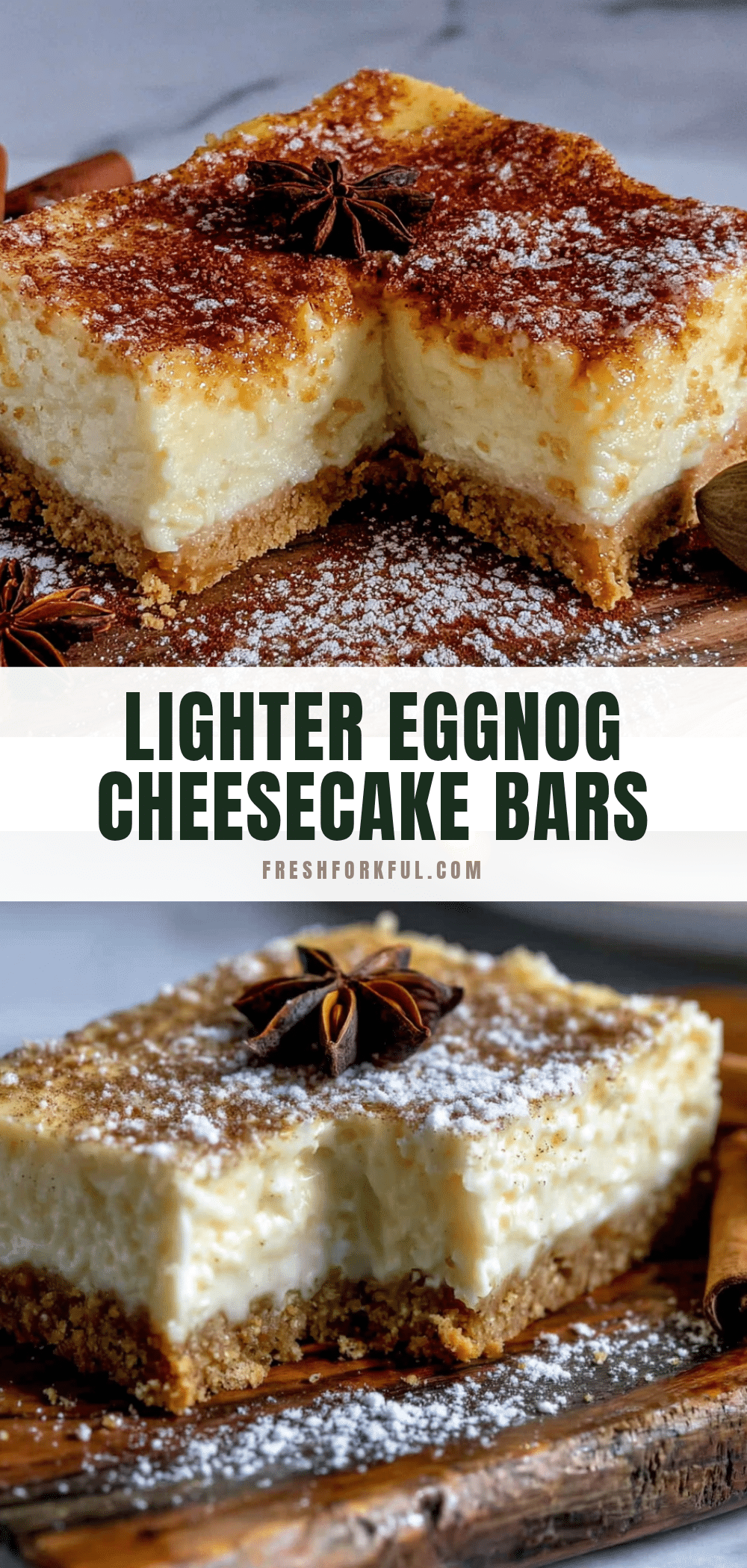 lighter eggnog cheesecake bars with nutmeg recipe
