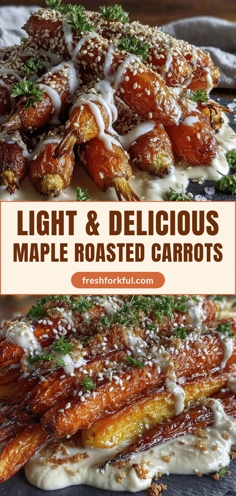 maple roasted carrots with creamy tahini recipe