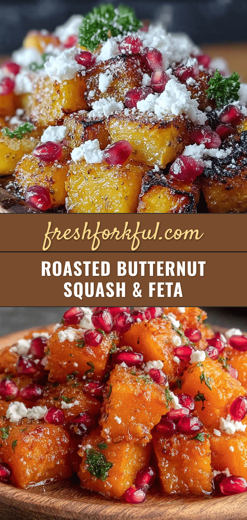 perfect fall roasted butternut squash with pomegranate and feta recipe