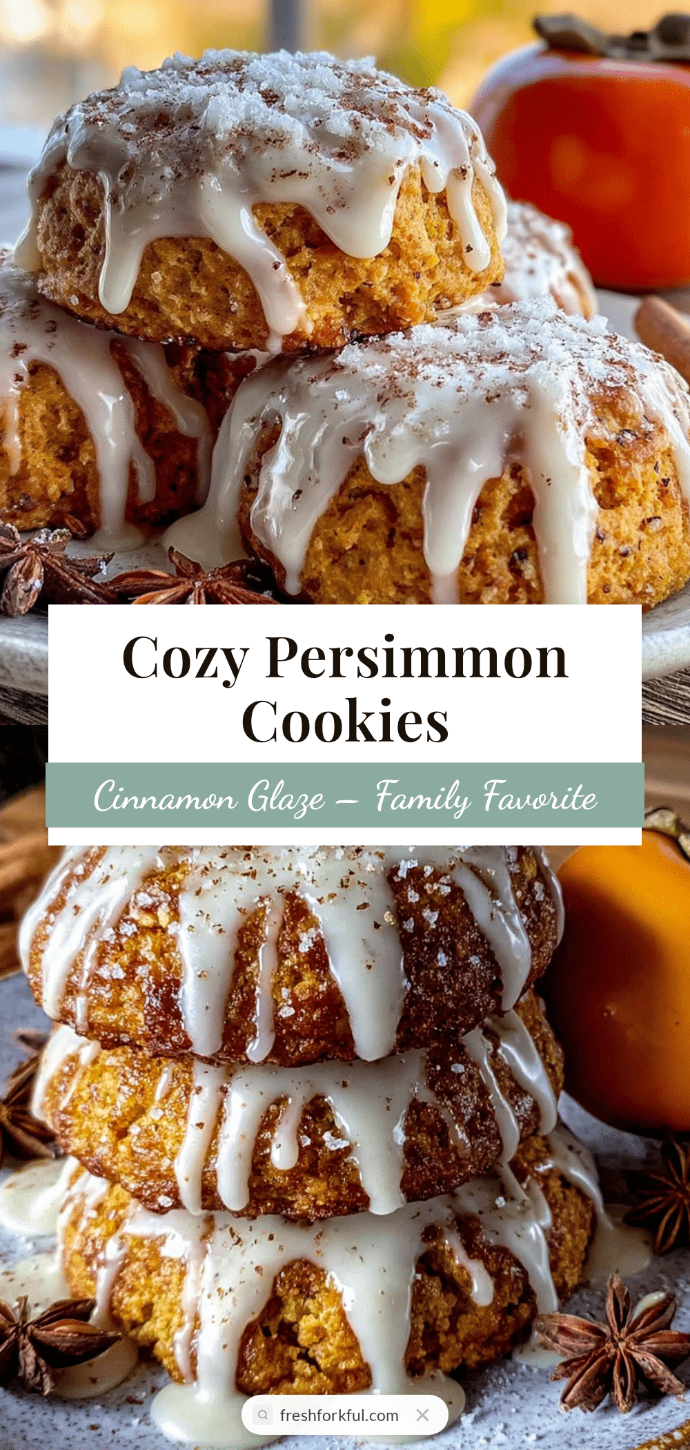 persimmon cookies with cinnamon glaze recipe